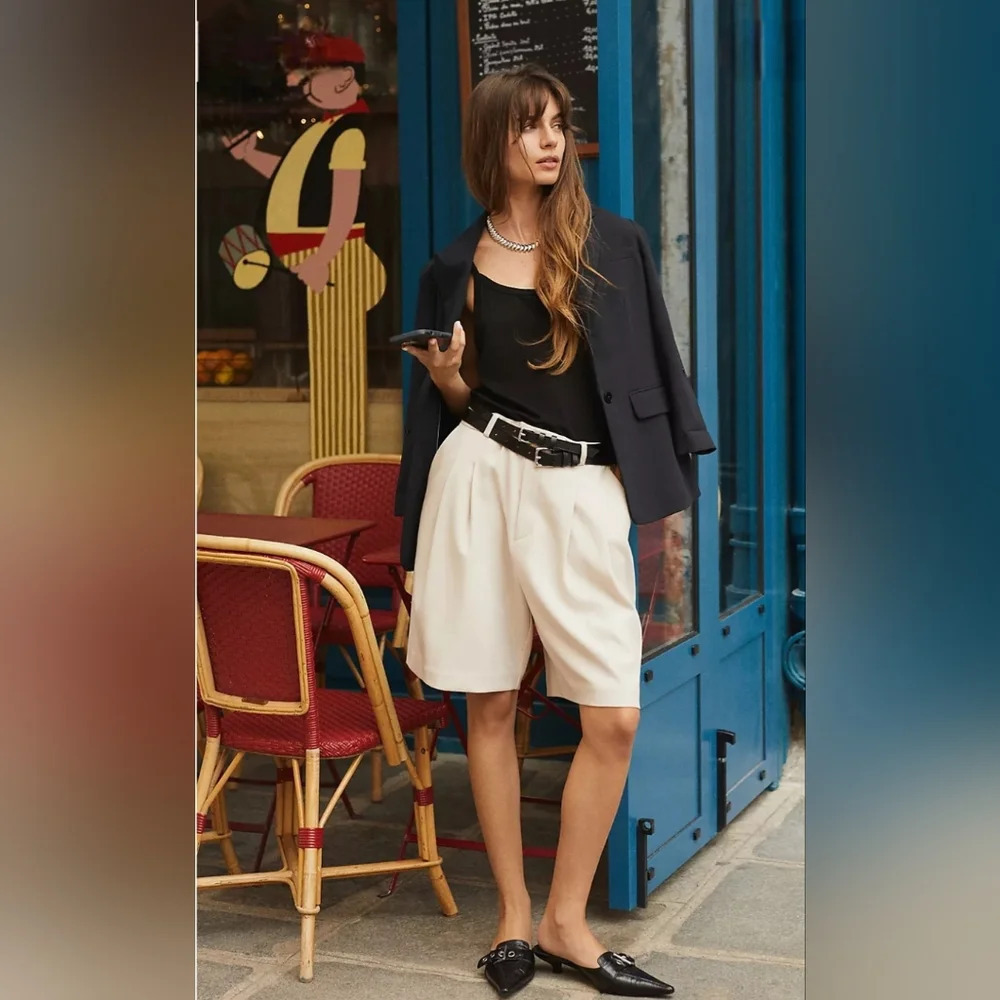 The Avery Pleated Shorts by Maeve